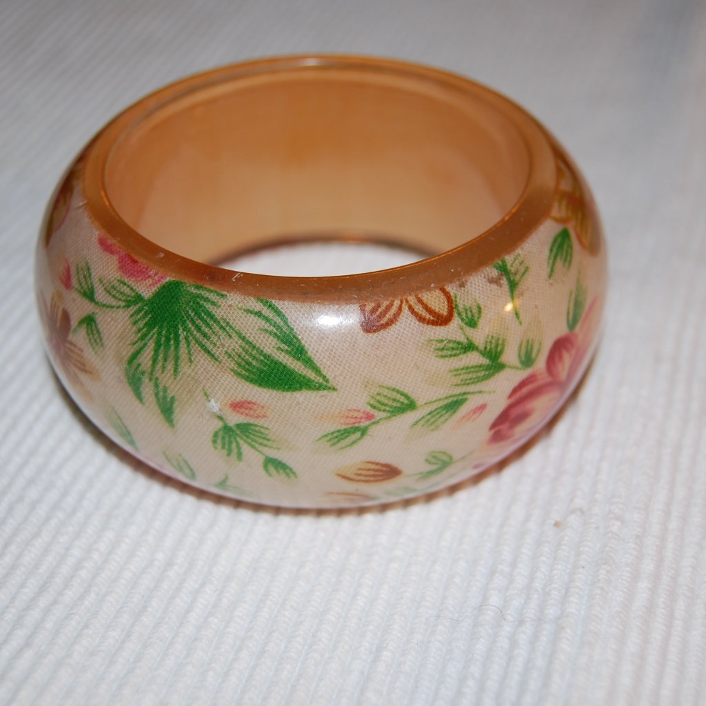 Flower Beige/Pink /Green Bangle 12